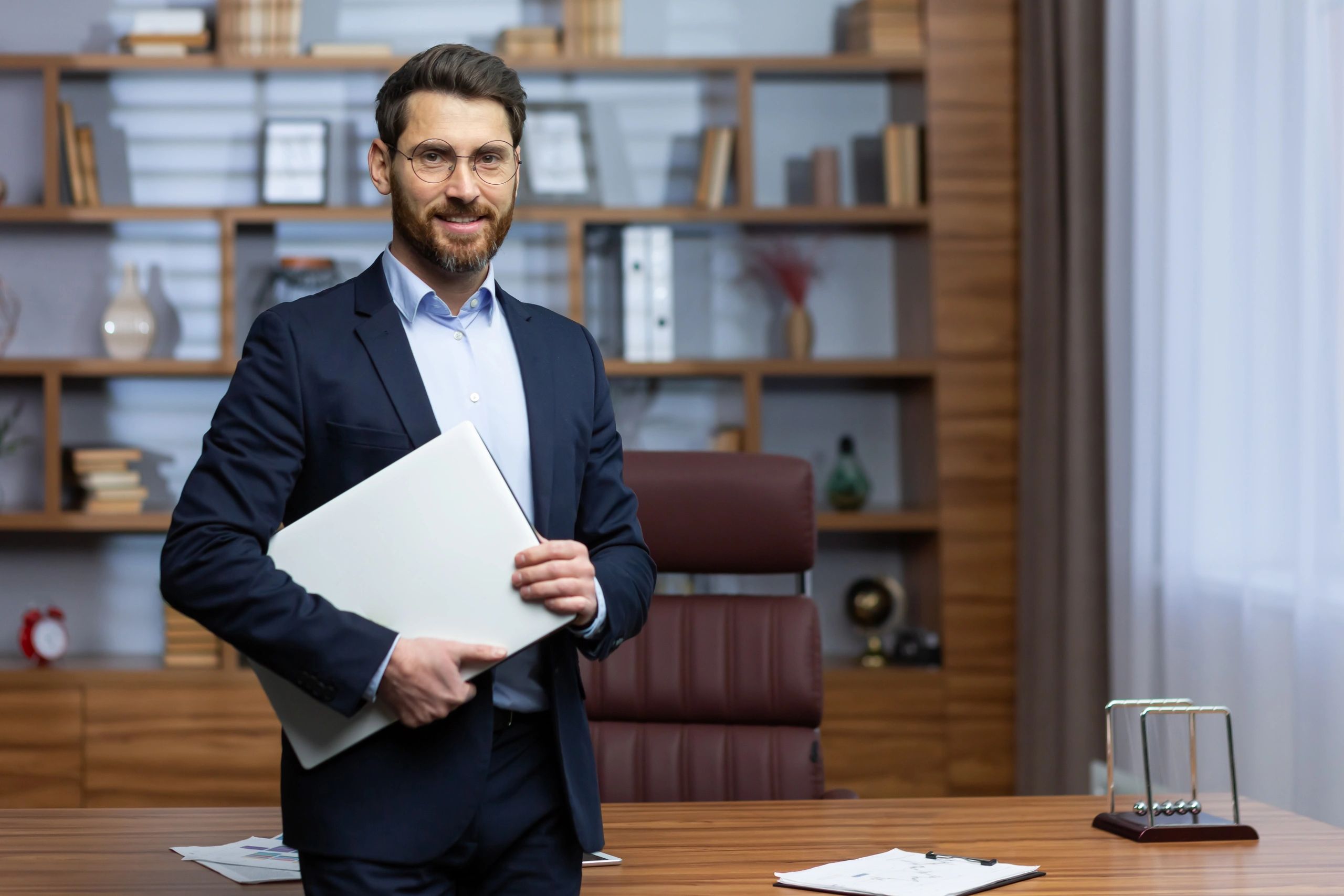 professional male attorney portrait formal office
