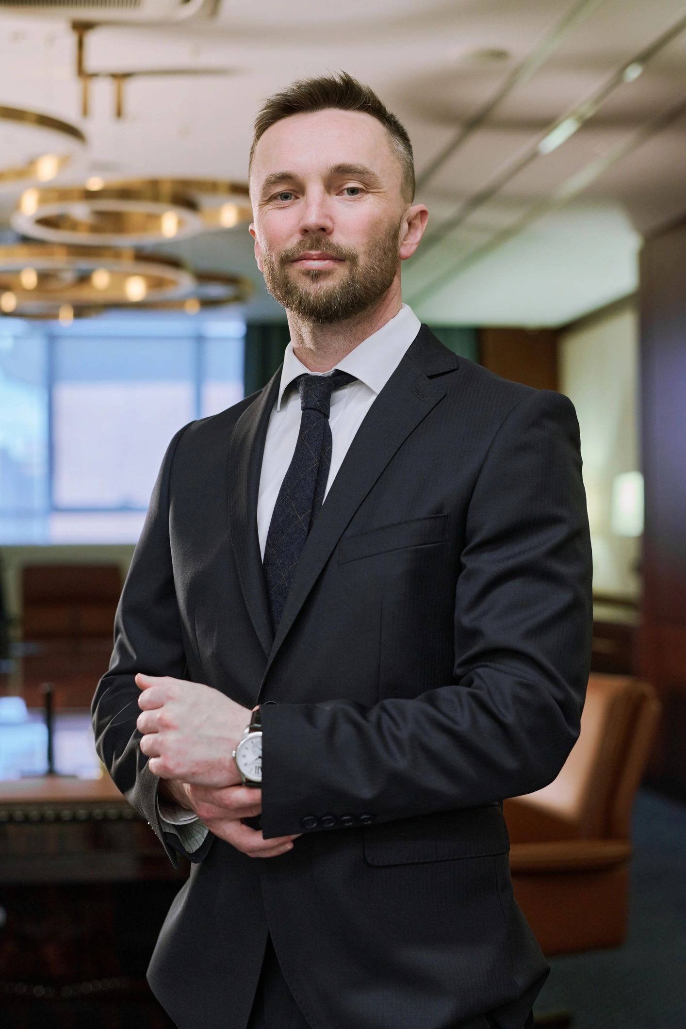 professional male attorney portrait formal office